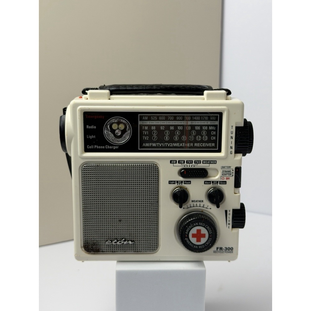 Eton American Red Cross FR-300 Emergency Radio AM FM Weather Hand Crank White